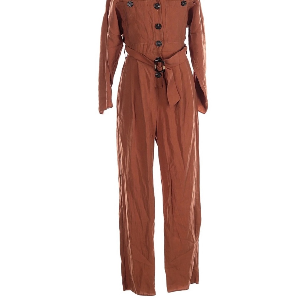 Rust Button-Down Jumpsuit - image 2